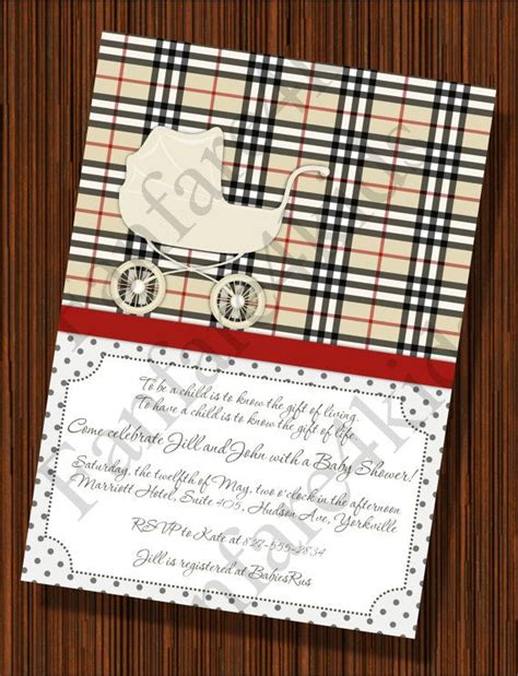 burberry baby shower invitation ideas.